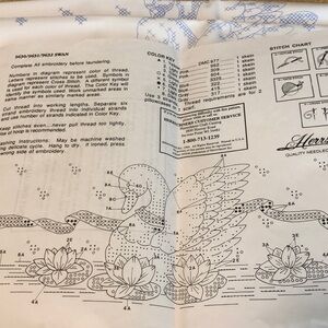Herrschner’s Embroidery Stamped Cloth Pillowcases 9630 Swan